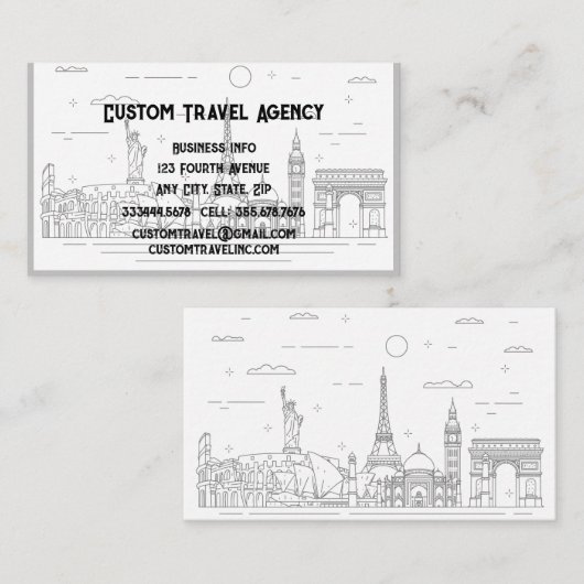 カスタム旅行代理店クルーズバケーションズビジネスカー 名刺 (正面/裏面)
