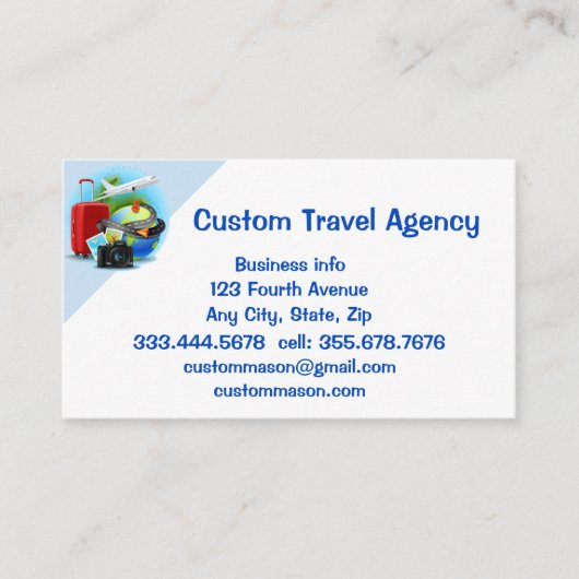 カスタム旅行代理店クルーズ休暇 名刺 (正面)