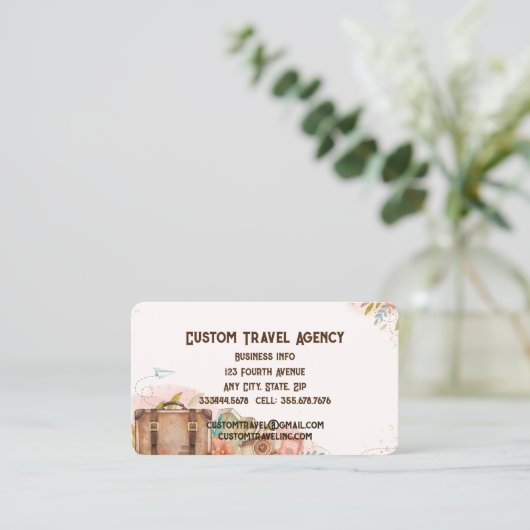 カスタム旅行代理店クルーズ休暇 名刺 (スタンド正面)