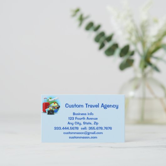 カスタム旅行代理店クルーズ休暇 名刺 (スタンド正面)