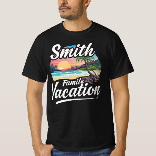 カスタム旅行先 スミス家バケーション Tシャツ (正面)