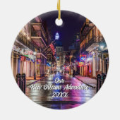 カスタム旅行写真 クリスマスツリー セラミックオーナメント (裏面)