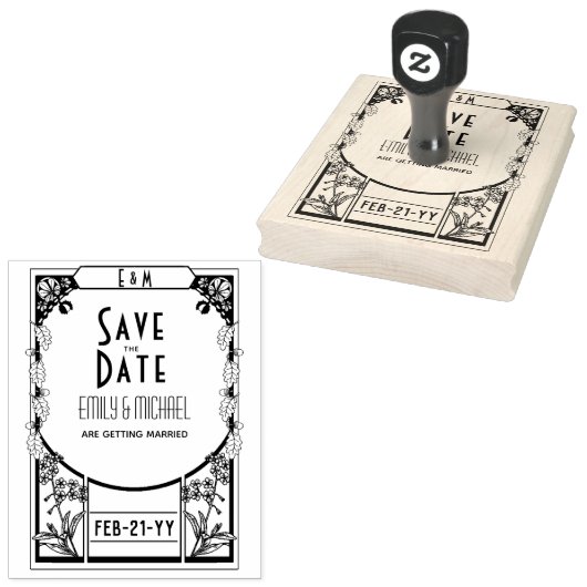 カスタム日付アールデコ装飾ヴィンテージの保存 ラバースタンプ (押印)