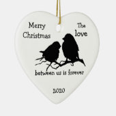 カスタム日付クリスマス愛の間の私たちの引用文 セラミックオーナメント (右)