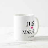 カスタム日付入り Just Married コーヒーマグカップ (正面右)