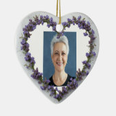 カスタム日付写真水彩花 セラミックオーナメント (右)