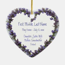 カスタム日付写真水彩花 セラミックオーナメント