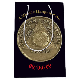 カスタム日付 に 奇跡が起きた - ソーバー ブランク コイン ミディアムペーパーバッグ