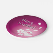 カスタム日本のSNOW RABBITS & 桜誕生日 ペーパープレート (アングル)