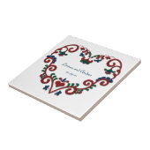 カスタム日結婚記念スカンジナビアハート タイル (側面)