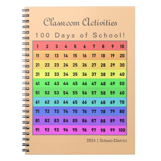 カスタム日100学校教室活動 ノートブック (正面)