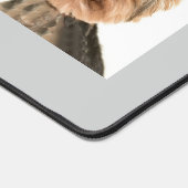 カスタム明るい灰色の可愛い小犬の写真 デスクマット (コーナー)