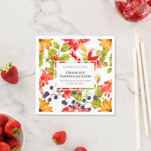 カスタム明モダンるいフローラ卒業 スタンダードカクテルナプキン (インサイチュ)