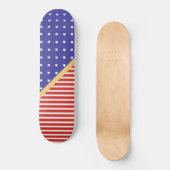 カスタム星とストライプ白黒赤 スケートボード (正面)