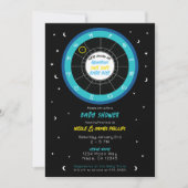 カスタム星占いサンサイン〔占星術の〕十二宮図ベビーシャワー 招待状 (正面)