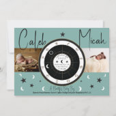 カスタム星占い太陽の月のサイン誕生のお知らせ 招待状 (正面)