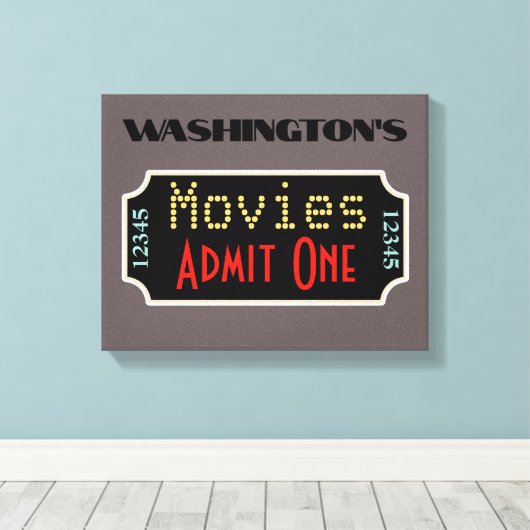 カスタム映画館シネマアートサイン キャンバスプリント (インサイチュ (ウッドフロア))