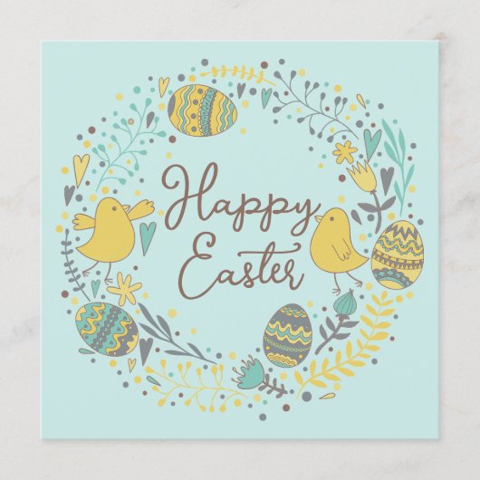 カスタム春フローラキュートチックスハッピーイースター シーズンカード (正面)