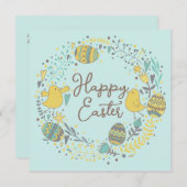 カスタム春フローラキュートチックスハッピーイースター シーズンカード (正面/裏面)