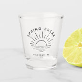 カスタム春休みサマーガールフレンド旅行 ショットグラス (正面)
