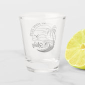 カスタム春休み女子旅かわいいビーチおもしろい ショットグラス (裏面)