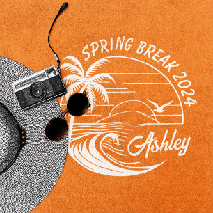 カスタム春休み女子旅かわいいビーチおもしろい ビーチタオル