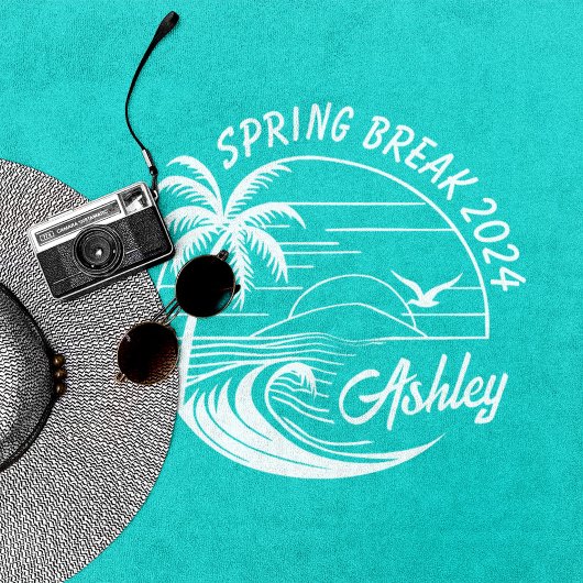 カスタム春休み女子旅かわいいビーチおもしろい ビーチタオル