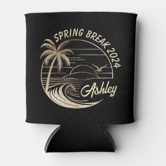 カスタム春休み女子旅かわいいビーチ夏 缶クーラー (正面)