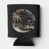 カスタム春休み女子旅かわいいビーチ夏 缶クーラー (裏面)