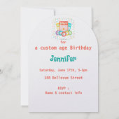 カスタム時代おもしろいビンゴテーマ誕生日 招待状 (裏面)