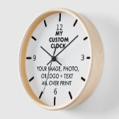 カスタム時計の天然木、黒い手、4つの数字 壁時計 (傾斜)