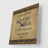 カスタム時計「ブッシェルとペックが大好き」 スクエア壁時計 (傾斜)