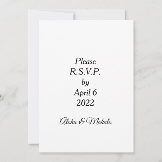 カスタム暗熱帯結婚花 招待状 (裏面)