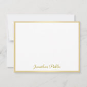 カスタム書き込みテンプレート金ゴールドスクリプト文字 ノートカード (正面)