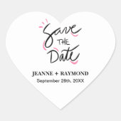 カスタム書スタイリッシュ式結婚式の日付の保存 ハートシール (正面)