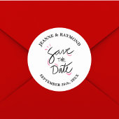 カスタム書スタイリッシュ式結婚式の日付の保存 ラウンドシール