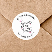 カスタム書スタイリッシュ式結婚式の日付の保存 ラウンドシール