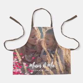 カスタム書写真モダンの点在ピンクハート エプロン