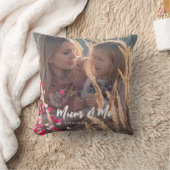 カスタム書写真モダンの点在ピンクハート クッション (ブランケット)