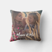 カスタム書写真モダンの点在ピンクハート クッション (裏面)