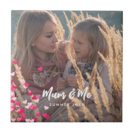 カスタム書写真モダンの点在ピンクハート タイル