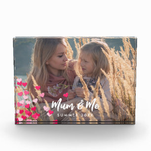 カスタム書写真モダンの点在ピンクハート フォトブロック