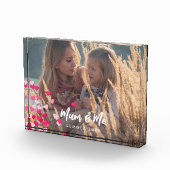 カスタム書写真モダンの点在ピンクハート フォトブロック (右)