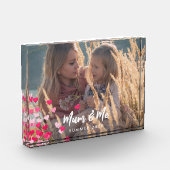 カスタム書写真モダンの点在ピンクハート フォトブロック (左)