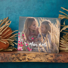 カスタム書写真モダンの点在ピンクハート フォトプラーク