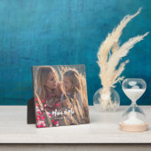 カスタム書写真モダンの点在ピンクハート フォトプラーク (インサイチュ)