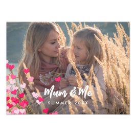 カスタム書写真モダンの点在ピンクハート フォトプリント           