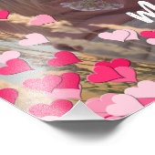 カスタム書写真モダンの点在ピンクハート フォトプリント            (角)