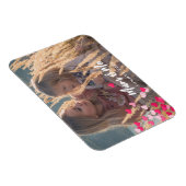 カスタム書写真モダンの点在ピンクハート マグネット (右側)