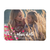 カスタム書写真モダンの点在ピンクハート マグネット (横)